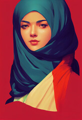 Canvas Print - Girl from Iran at protest action