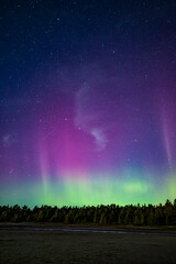 green aurora at bruce peninsula national park, singing sands beach tobermory