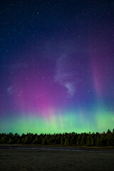 green aurora at bruce peninsula national park, singing sands beach tobermory