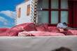 Die Kunst des “Ronqueo” hier wird ein 100 Kilogramm schwerer Thunfisch zerlegt. Puerto de la Cruz, Teneriffa, eine öffentliche Veranstaltung am Hafen. 