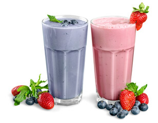 fruit smoothies isolated on a white background
