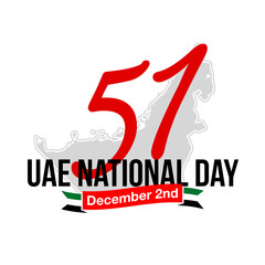 Wall Mural - logo UAE national day tr Arabic: Spirit of the union United Arab Emirates National day. Banner with country UAE border map. Illustration 51 years. Card Emirates contour map anniversary 2 December 2022