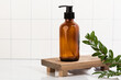 © Taylor Cready/Stocksy - Skin Care/Body Care Bottles in Bathroom