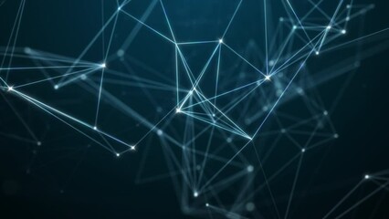 Abstract technology background from animated lines and dots. Looping seamless space geometrical backdrop