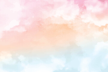 hand painted watercolor pastel sky background vector design illustration
