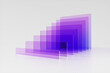 © Bruno Tornielli/Stocksy - 3D Render of translucent purple glass on white background.