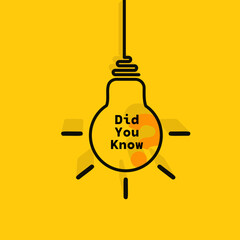 Poster - Did you know circle message bubble with light bulb emblem. Banner design for business and advertising