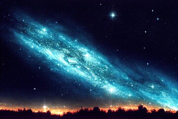 Wall Mural - Galaxy space sky starry night background.