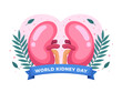 World kidney day to raise public awareness about kidney health.
Happy Kidney Day Illustration.
Can be used for greeting card, poster, banner, web, landing page, etc