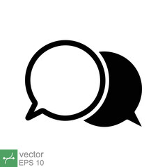 Wall Mural - Bubble speech icon. Simple flat style. Talk, dialogue, chat, balloon, support, quote, conversation, communication concept. Vector illustration isolated on white background. EPS 10.