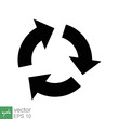 Cyclic rotation icon. Simple solid style. Flat, recycling, repeat, renew, rotate, arrow, sync, change, swap, Exchange concept. Glyph vector illustration isolated on white background. EPS 10.