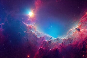 Wall Mural - Galaxy with starry light