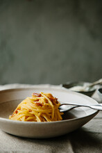 A Dish Of Spaghetti Carbonara