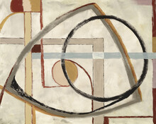 A Modernist Abstract Painting, Roughly Executed In Subdued Color.