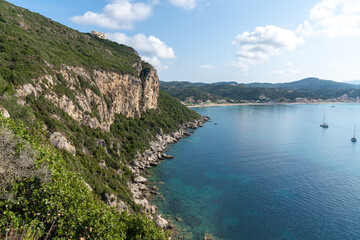 mediterranean coastline in corfu, greece
