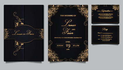 luxury wedding elegant floral invitation card