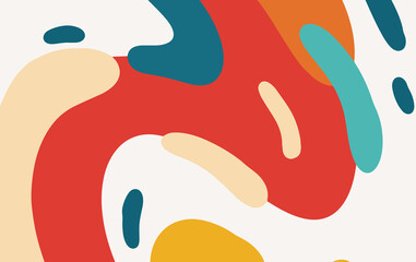 Fototapete - Abstract trendy background design in ethnic style. Retro modern illustration outline stroke pattern