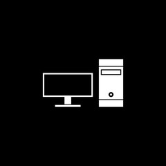 Poster - Computer monitor screen icon isolated on dark background