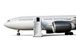 © Dushlik - White wide body passenger jet plane with air-stairs isolated on transparent background
