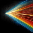 Ai generated illustration of a falling meteorite leaving a colorful trail behind
