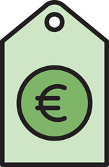 Canvas Print - euro money price tag icon