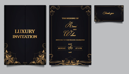 Wall Mural - luxury Elegant wedding invitation card set