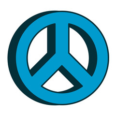 Sticker - peace symbol retro style