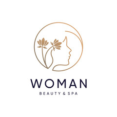 Wall Mural - Woman beauty logo design with nature concept