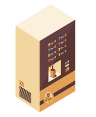 Poster - coffee dispenser machine isometric