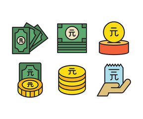 Canvas Print - renminbi money icons set vector illustration