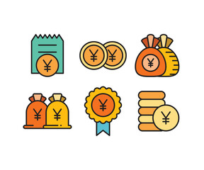 Canvas Print - yuan and yen money icons set vector illustration