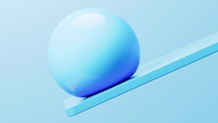 Poster - Soft ball and abstract geometric background, 3d rendering.