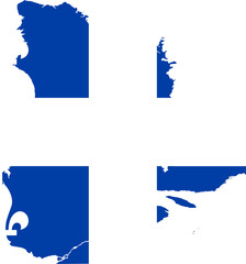 Sticker - Quebec Canada Map Flag. QC Canadian Outline Boundary Border Shape Province Flag Sign Symbol Atlas Geography Banner. Quebecer Transparent PNG Quebecker Flattened JPG Flat JPEG