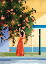 Girl Dancing Anime Digital Art Illustration Painting Wallpaper