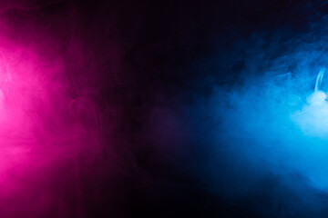 Wall Mural - blue and pink colorful smoke abstract background