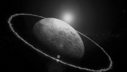 Wall Mural - dwarf planet haumea in deep space 3d illustration