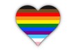 Bandera arcoíris 11 colores en corazón