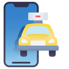 Wall Mural - mobile taxi icon