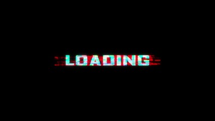Wall Mural - looped loading animation with glitch effect isolated on black background. glitch loading video game 
