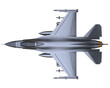 Jet fighter on transparent background. 3d rendering - illustration