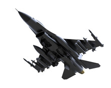 Jet Fighter On Transparent Background. 3d Rendering - Illustration