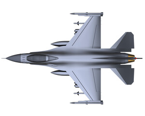 Poster - Jet fighter on transparent background. 3d rendering - illustration