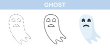 Ghost Tracing And Coloring Worksheet For Kids