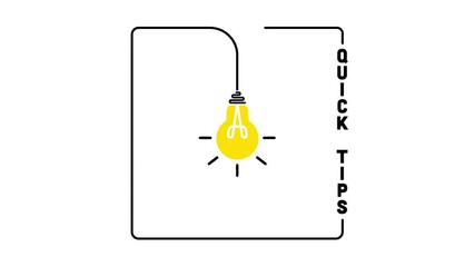 Fototapete - Quick tips icon badge. Top tips advice note icon. Idea bulb education tricks