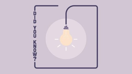 Poster - Did You Know label design with light bulb and rays. Logo design
