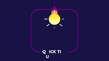 Fototapete - Quick tips icon badge. Top tips advice note icon. Idea bulb education tricks