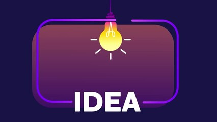 Poster - Quick Tips badge with light bulb and speech bubble. Trendy flat animation on white background