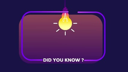 Poster - Did You Know label design with light bulb and rays. Logo design