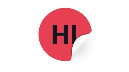 Leinwandbilder - Hi label motion design. Hi now. Hi now colorful note papers clip art