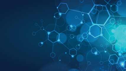 abstract network hexagon background 
